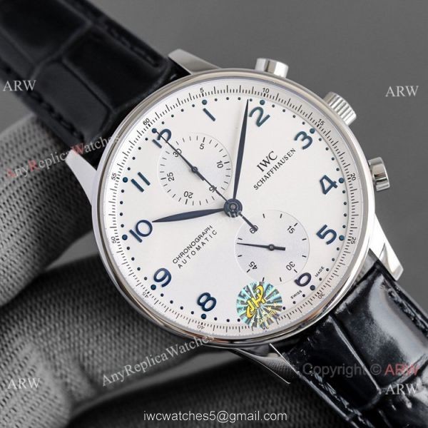 AAA Replica IWC Portuguese Chronograph Blue Dial Watches Swiss 7750