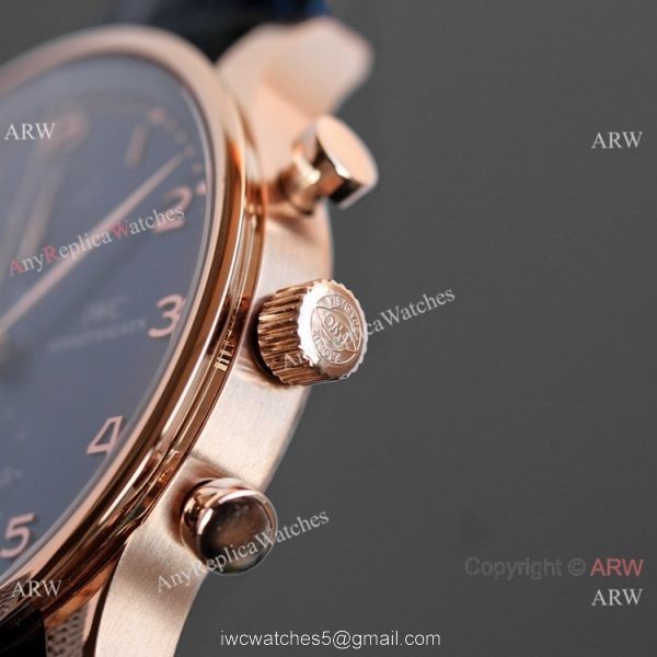 AAA Replica IWC Portuguese Rose Gold White Watches Swiss 7750 Chronograph