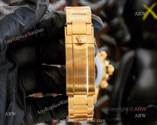 Best Replica Rolex Daytona Skeleton Montoya Yellow Gold Swiss 4130 Carbon Watch