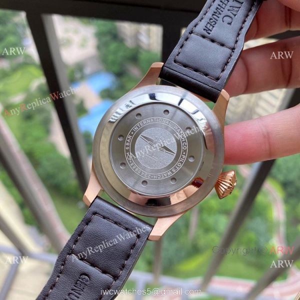 Copy IWC Pilot Mark XVIII Watches Rose Gold Blue Dial 44mm