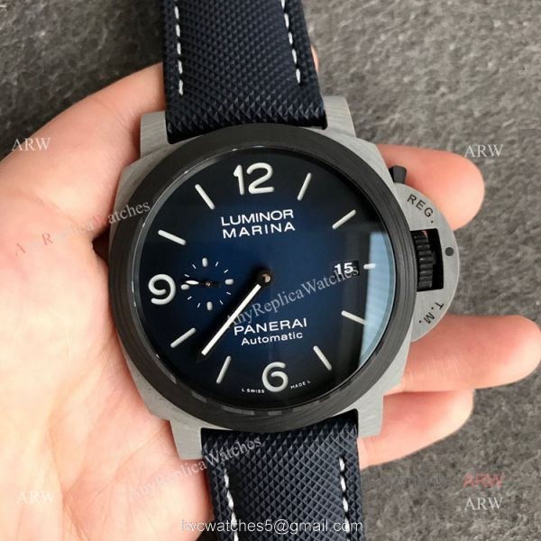 VS Factory Panerai Luminor Marina Fibratech Pam 01663 Vulcano Blu Replica Watches 44mm