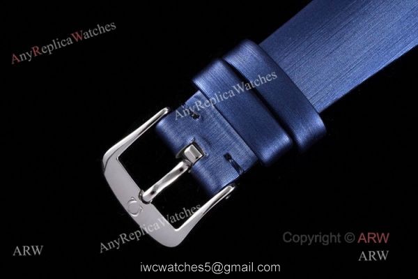 Best Omega De Ville Tr?Sor Ladies Her Time Fake Watch With Blue Fabric Strap Omega 4061 Quartz Movement