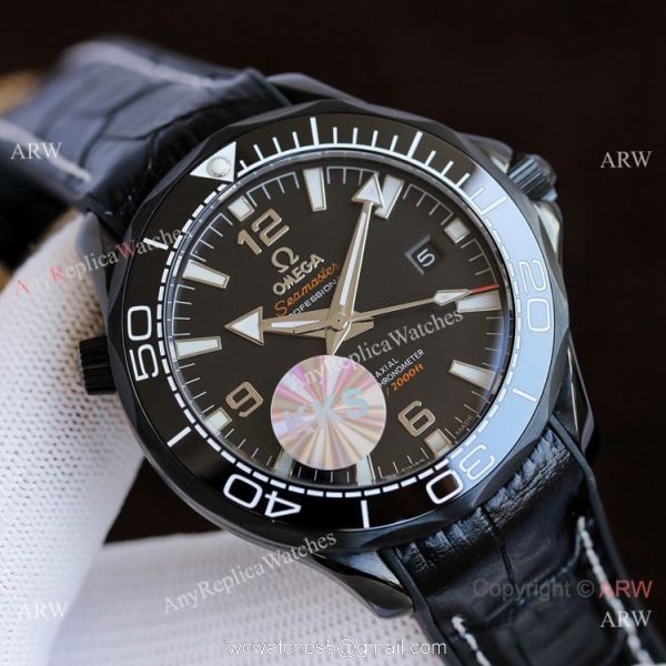 Best Quality Copy Omega Seamaster Planet Ocean Watches Black and Orange
