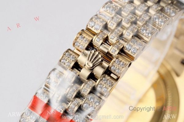 TW Factory Rolex Iced Out Datejust Watches Diamonds Gold Case 41mm