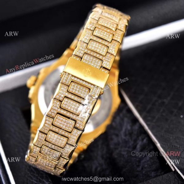 Luxury Replica Patek Philippe Nautilus Iced Out Watches Automatic
