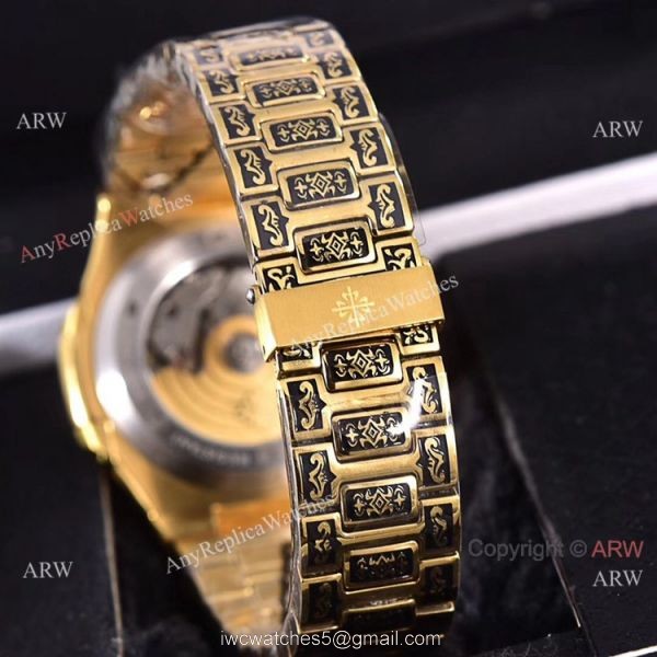 Knockoff Patek Philippe 5740 Nautilus Yellow Gold Engraving 40mm