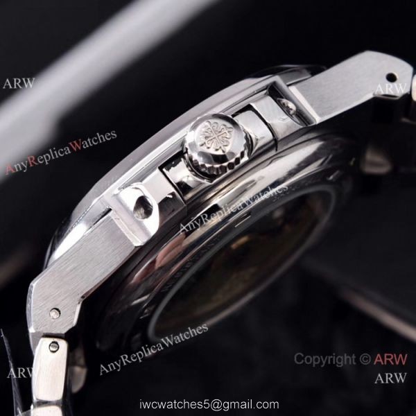 Clone Patek Philippe Nautilus Silver Tattoo Wrist Purple Dial 40mm