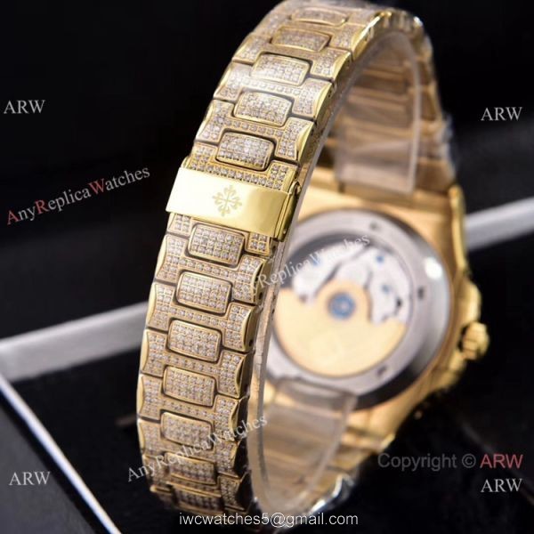 Patek Philippe Annual Calendar Full Diamonds 41mm Watches All Gold Case