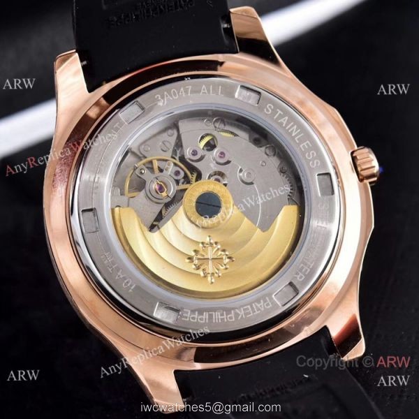 Clone Patek Philippe Aquanaut Rose Gold Engraving Watches Vintage Model