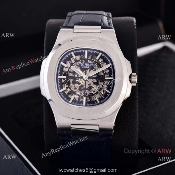 Faux Patek Philippe Nautilus Skeleton Watches Stainless Steel Case