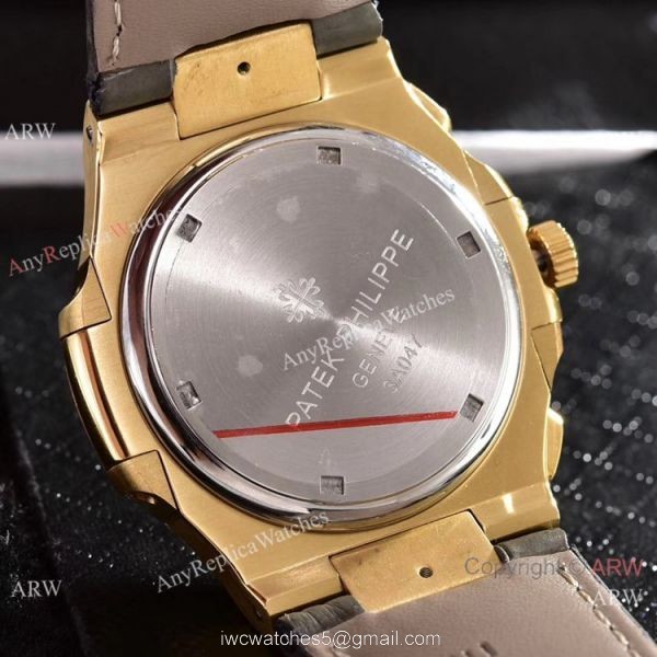 Japan Grade Patek Philippe Nautilus Diamonds Watches Yellow Gold Gray Gradient Dial