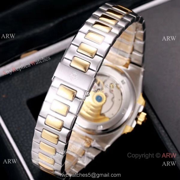 Knockoff Patek Philippe Nautilus 40mm Watches Two Tone Gray Dial