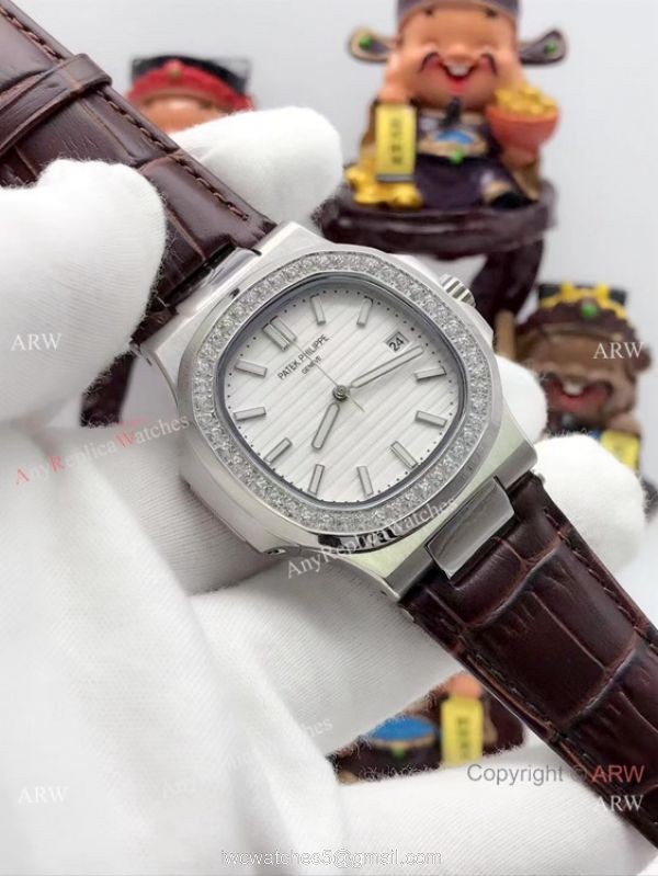 Patek Philippe Nautilus Copy Watch Diamond Bezel Stainless Steel 40mm