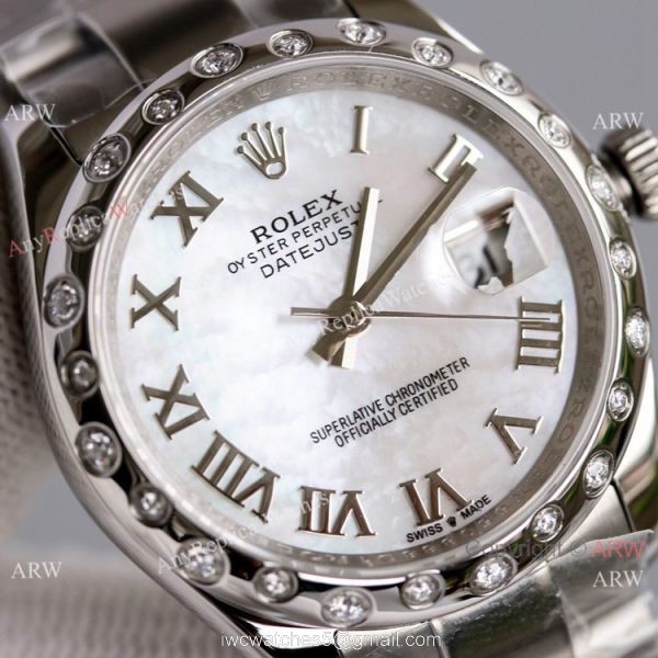 Swiss AAA Replica Rolex Datejust 31 Watch Stainless Steel White MOP Dial