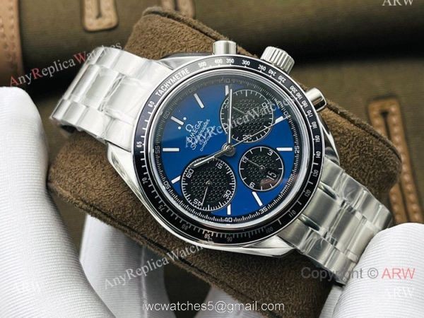 TW Factory Omega Speedmaster 7750 Chronograph Watch Stainless Steel Blue Dial