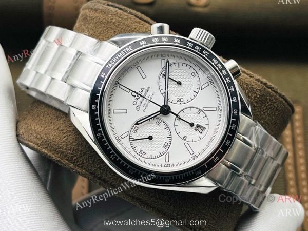 TW Factory Omega Speedmaster 7750 Chronograph Watch Replica White Dial