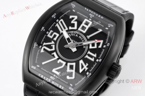 ABF Swiss Grade Franck Muller Vanguard V45 CRAZY HOUR Watch All Black