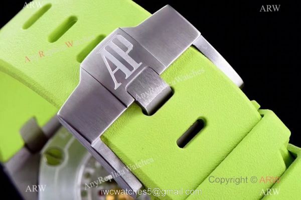 JF Factory V8 1:1 Best Audemars Piguet Divers Watch Green Rubber Strap
