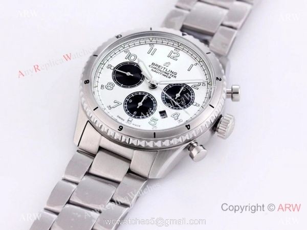 2021 New! Clone Breitling Premier B01 7750 Chronograph Watch White Panda Dial