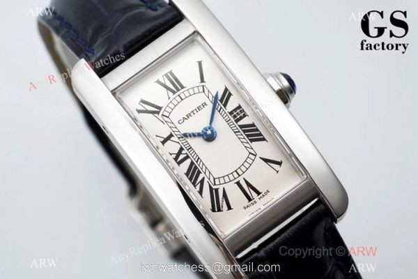 Grade 1A Swiss Cartier Tank Americaine Stainless Steel Watch Women