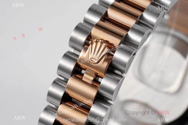 Swiss Clone Rolex Datejust 31mm Watch Two Tone Rose Gold Gray Dial