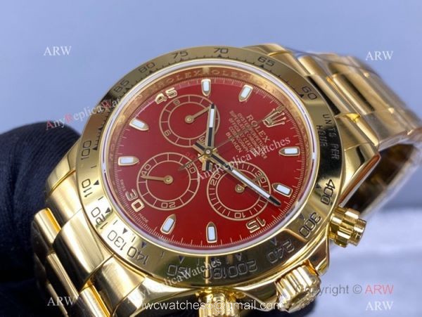New! Rolex Daytona Chronograph Red Face watch NOOB Factory Swiss 4130 904L