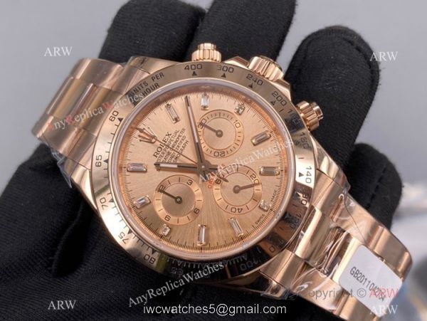 New! Rolex Daytona Chronograph 904L Rose Gold watch Noob Factory Swiss 4130