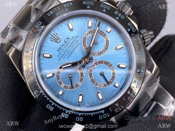New! Swiss Copy Rolex Daytona Ice Blue 116506 Blacksteel Watch 7750 Chronograph