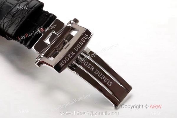 Super Clone Roger Dubuis Excalibur Skeleton Double Flying Tourbillon Watch Silver Dial