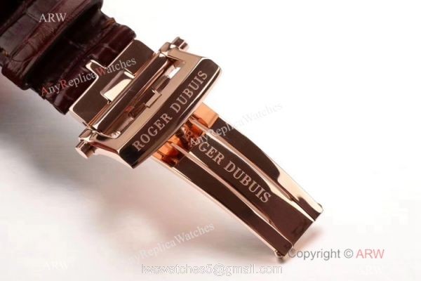 Super Clone Roger Dubuis RDDBEX0249 Double Tourbillon Men Watch Silver Dial Rose Gold