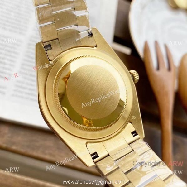 Copy Rolex DayDate Watches Yellow Gold President Gray Dial 40mm