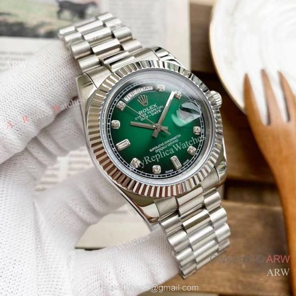 Replica Rolex Day Date President 40mm Watches Red Diamond Dial