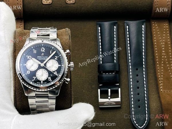 2021 New! Swiss Replica Breitling Navitimer 08 Chronograph Watch Black Face