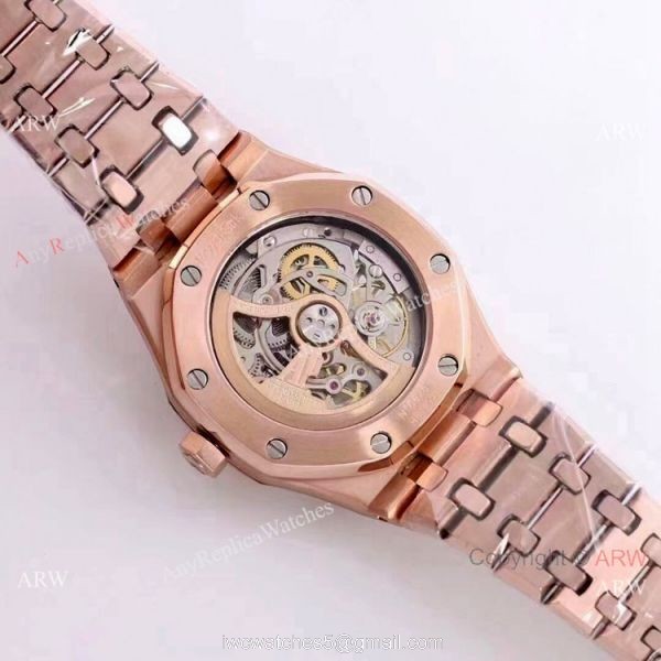 New Copy Audemars Piguet Royal Oak Lady Watches Frosted Gold Skeleton Face 37mm