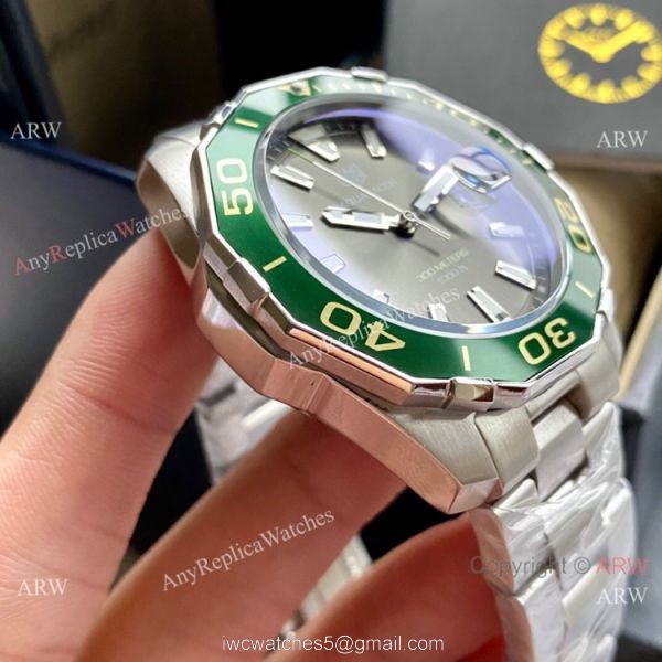 Japan Grade Copy Tag Heuer Aquaracer 300 Quartz Watch Green Bezel