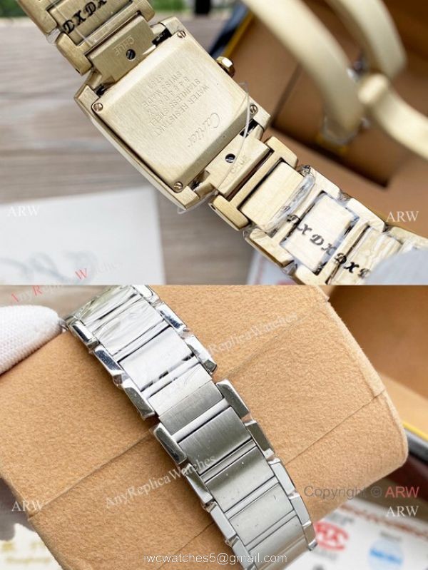 Best Copy Yellow Gold Cartier Ladies Tank Francaise Small Swiss Quartz Watch