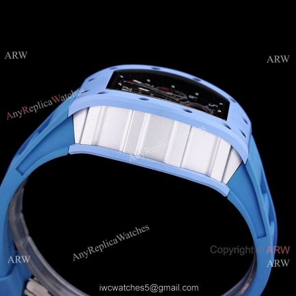 Best Replica Light Blue Richard Mille RM011-FM Baby Blue Last Edition Ceramic Watch For Men