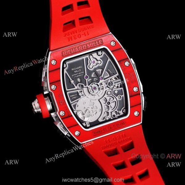 Red Richard Mille Tourbillon Watch Rm 62-01 High End Replica For Men