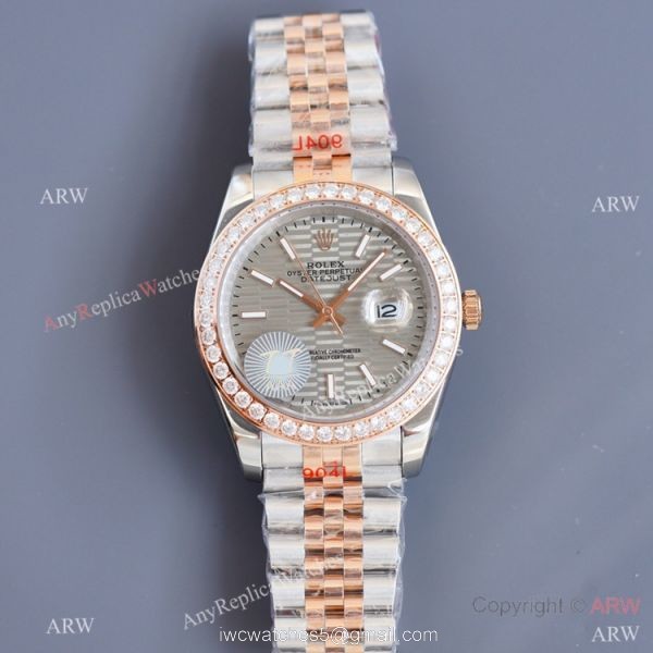 Swiss Quality Copy Rolex Datejust II 41 Grey Dial Diamond Bezel Jubilee Watch
