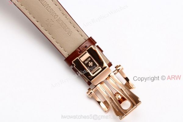 New Vacheron Constantin Malte Real Tourbillon Rose Gold White Face Brown Leather Strap Swiss Replica Watches