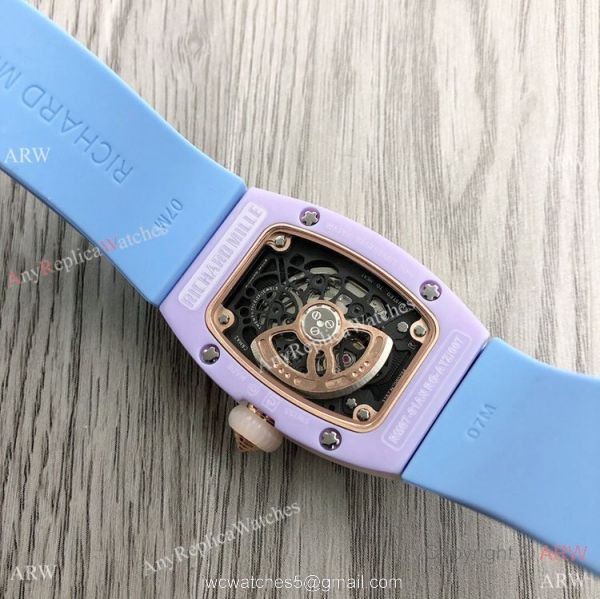 Women Richard Mille BonBon Collection Watches Rm07 Blue Rubber Strap