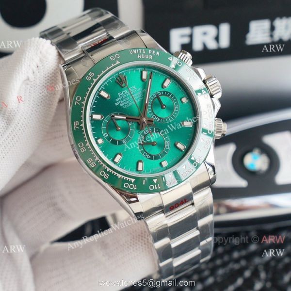 Swiss Grade 1 Copy Rolex Cosmograph Daytona ETA7750 Chronograph Watch Green Ceramic Bezel