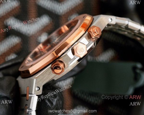 Knockoff Audemars Piguet Royal Oak 42mm Watch 2-Tone Rose Gold Chronograph