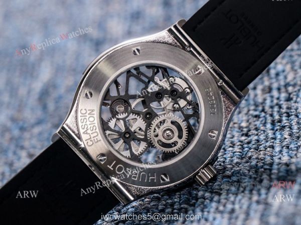 Swiss Grade Hublot Classic Fusion 42mm Knockoff Hublot Skeleton Diamond Watch