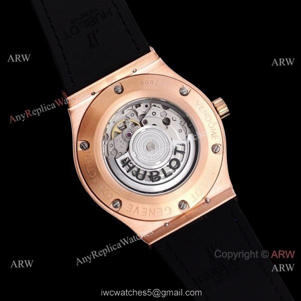 Copy Hublot Classic Fusion Rose Gold Diamond Watch Citizen 8215 Movement