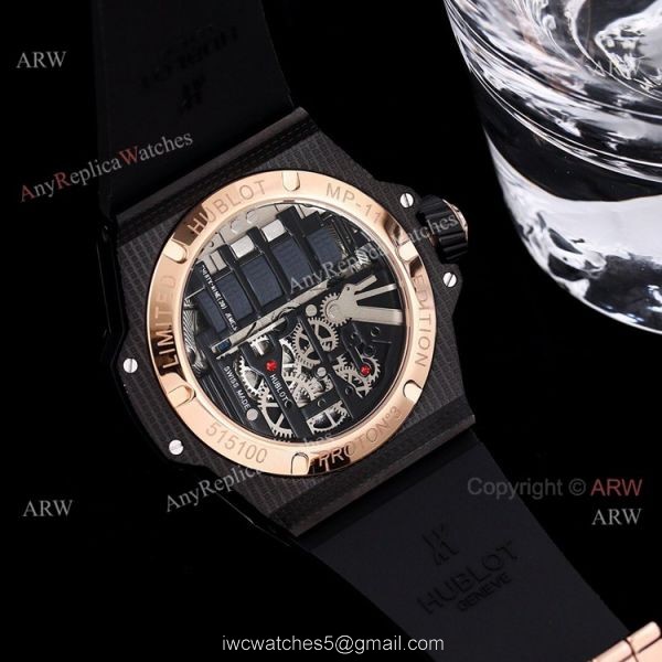 All Black Hublot Big Bang MP-11 Knockoff Watch 45mm With Black Rubber Strap