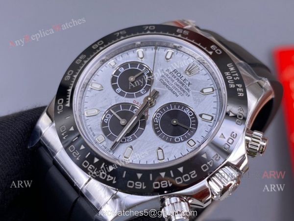 New Rolex Daytona Meteorite Dial Noob Factory Daytona 4130 Superclone Oysterflex Strap Watch
