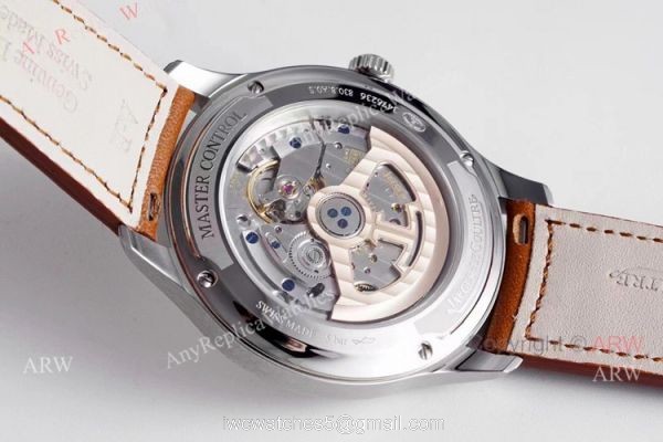 Zf Factory Jaeger-Lecoultre Master Control Date 40mm Silver Dial Brown Leather Band Replica Watch