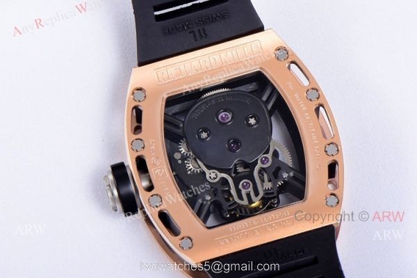 JB Factory Richard Mille RM 52-01 Skull Tourbillon Watch Rose Gold High Copy