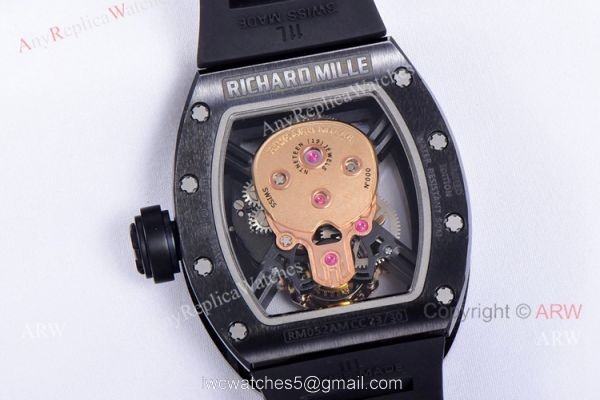 JB Factory Richard Mille Skull Watch RM52-01 Tourbillon Dial Best Copy